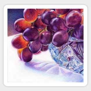 Grapes in Crystal Bowl Sticker